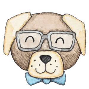 Hund mit Brille_transparenter Hintergrund_Aram und Abra